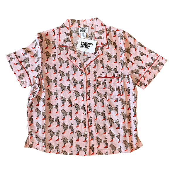 Pink Poodle Pajama Shorts Set Size SMALL by Bouffants & Broken Hearts New - Picture 2 of 16